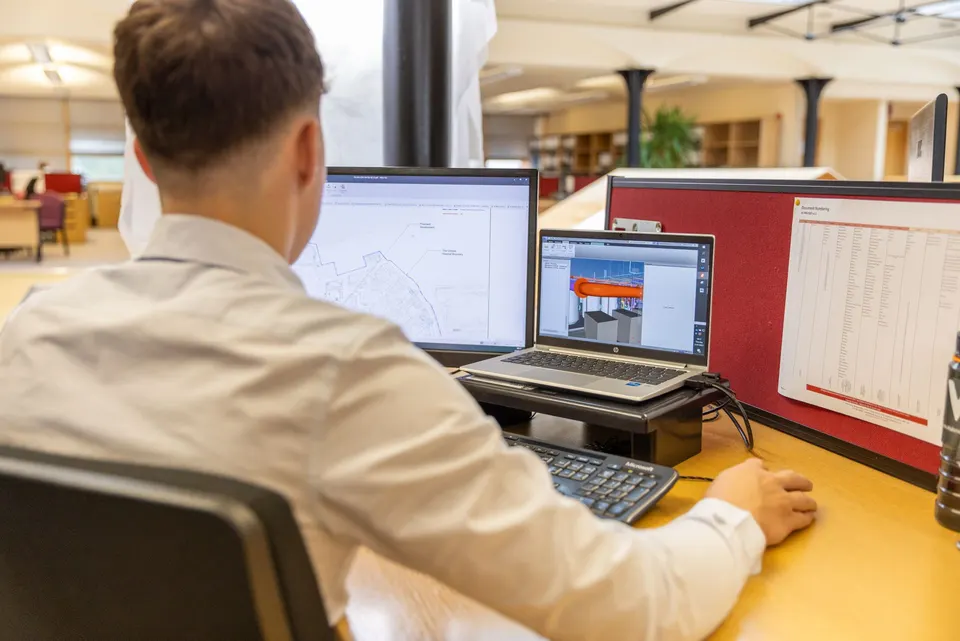 SDIMSA engineer working on a CAD model